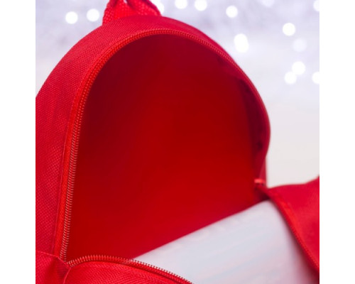 Рюкзак детский новогодний, отдел на молнии, цвет красный, «Новогодняя почта»