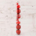  Набор украшений пластик 6 шт "Праздник" (4 шара, 2 снеговика) 6 см красный