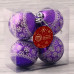 Набор шаров пластик d-6 см, 4 шт "Кружева природы" фиолетовый