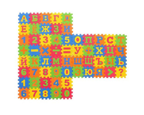 Коврик-пазл «Буквы, цифры и значки», 60 элементов