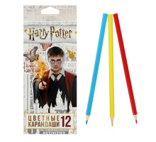 Карандаши "Hatber VK", 12 цветов, серия "Гарри Поттер №2", в картонной упаковке