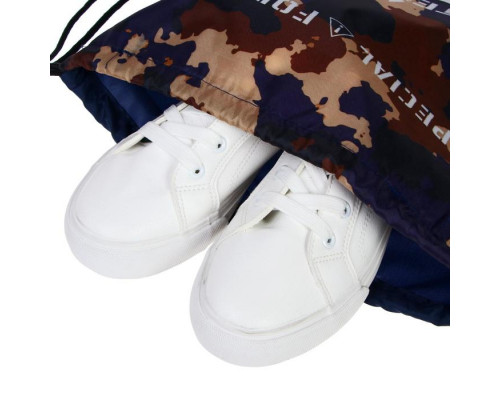 Мешок для обуви 420 х 340 мм, Calligrata "Камуфляж", темно-синий