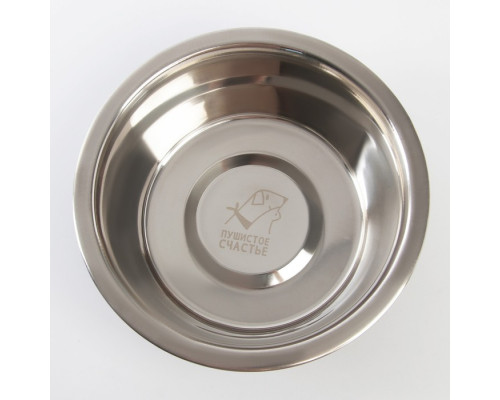 Миска металлическая для собаки «Я тебя слушаю», 1.6 л, 20.5х7 см