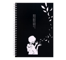 Скетчбук А5 60 листов, на гребне, "Аниме", обложка мелованный картон, чёрный, блок 80 г/м2