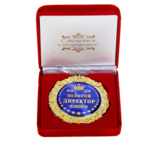 Медаль в бархатной коробке «Золотой директор», d=7 см