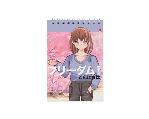 Блокнот А6, 40 листов на гребне Anime Freedoom, обложка ламинированный картон, МИКС