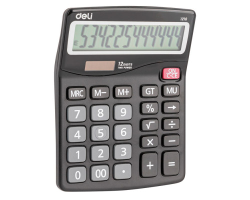 Калькулятор настольный DELI "1210" 12 разрядный, 157х120,4х46,2 мм, черный