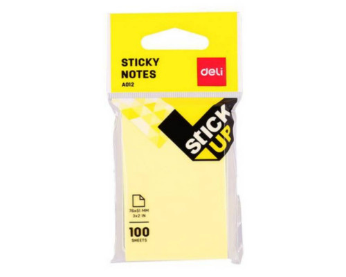 Клейкие листки DELI "Stick Up", 76 х51 мм, неоновые, 100 листов