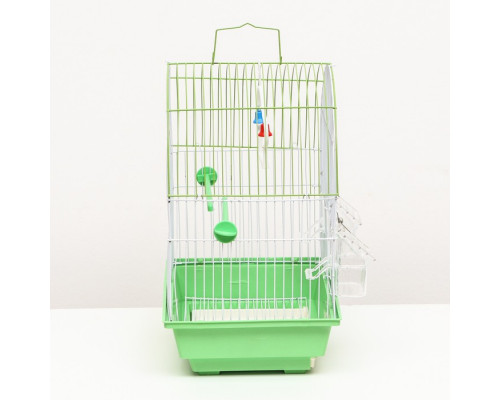 Клетка для птиц  укомплектованная 30 х 23 х 39 см, зелёная