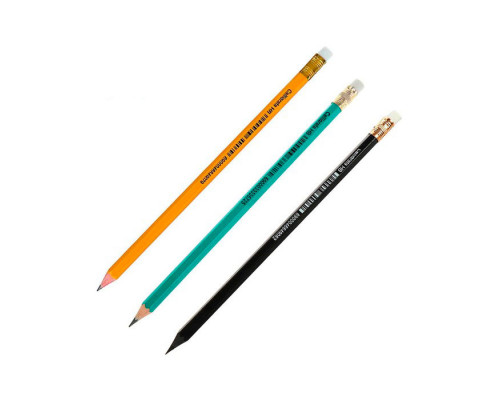 Набор карандашей чернографитных HB, Calligrata, пластиковых, с ластиком, корпус микс