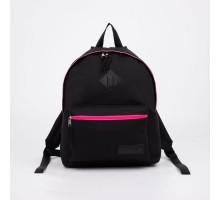 Рюкзак на молнии, наружный карман, цвет чёрный/розовый