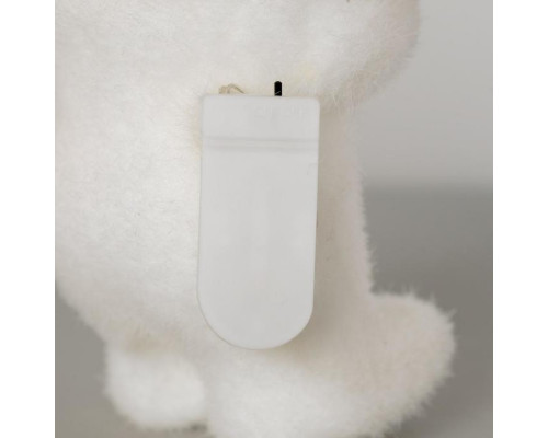 Светодиодная фигура «Мишка в шапке» 9 × 23 × 7 см, флок, батарейки CR2032х2, свечение тёплое белое