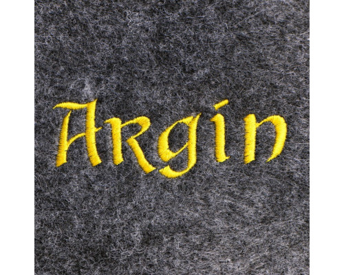 Шапка для бани с вышивкой "Argin" серая