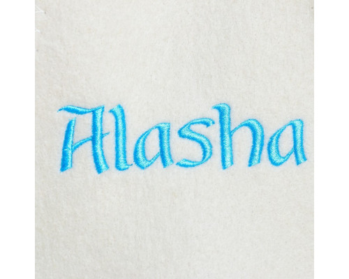 Шапка для бани с вышивкой "Alasha"