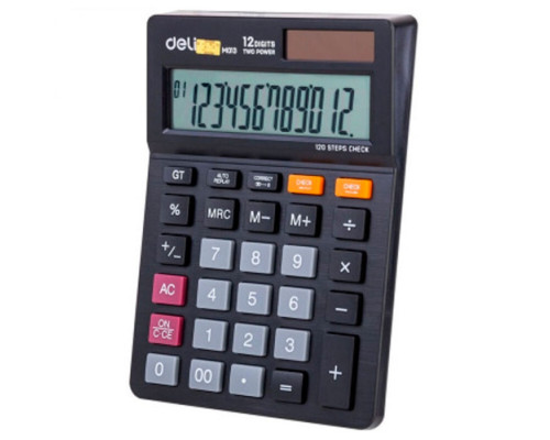 Калькулятор настольный DELI "M01320" 12 разрядный, 149х104х26,6 мм, черный