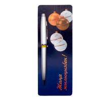 Ручка подарочная, шариковая, поворотный корпус "Жаңа жылыңызбен!"