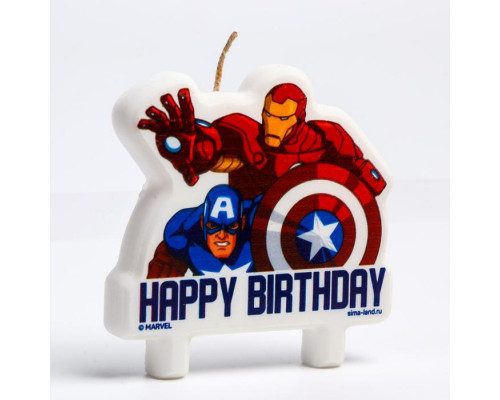 Свеча в торт "Happy Birthday", Мстители