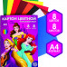 Картон цветной немелованный «Принцессы Дисней», А4, 8 л., 8 цв., Disney, 220 г/м2