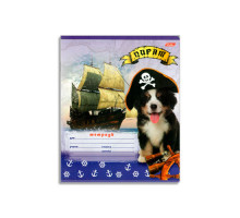 Тетрадь 12 листов в клетку, серия «Пираты», обложка мелованный картон, "Hatber", Микс