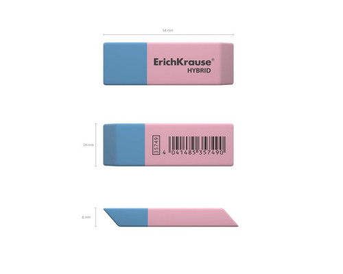 Ластик ErichKrause, HYBRID, 54 х 18 х 7.5 мм, мягкий, гипоаллергенный