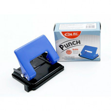 Дырокол "DINGLI", металлический, 20 листов, с линейкой, цвет синий, в картонной упаковке