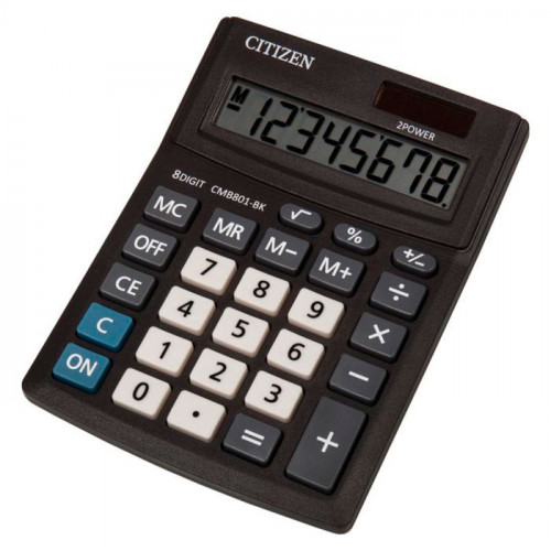 Калькулятор настольный 8-разрядный, Citizen Business Line, CMB801BK, двойное питание, 103 х 138 х 24 мм, цвет чёрный