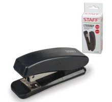 Степлер "Staff Basic", №24/6, 26/6, 20л, пластиковый корпус, металлический механизм, чёрный, в картонной упаковке