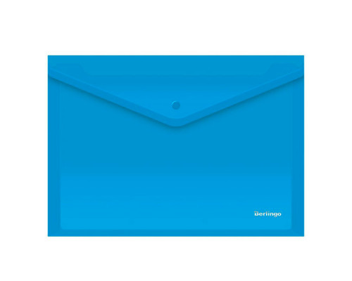 Папка-конверт на кнопке Berlingo, А4, 0,18 мм, синяя
