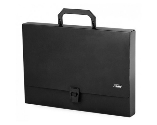 Папка-портфель пластиковый "Hatber", А4, 1000мкм, серия "Standard", цвет черный