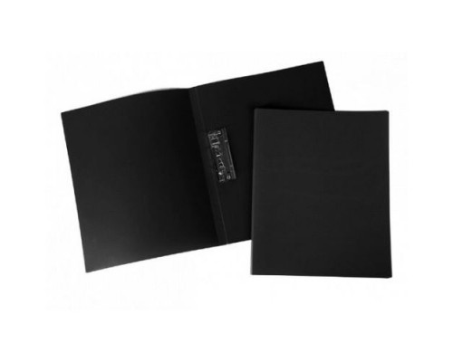 Папка пластиковая "Hatber", А4, 500мкм, 14мм, металлический зажим, серия "Line - Чёрная"