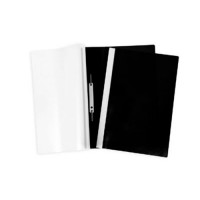 Папка-скоросшиватель пластиковая "Hatber", А4, 100/120мкм, перфорация, прозрачный верх, цвет чёрный