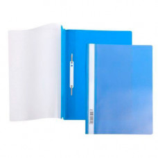 Папка-скоросшиватель пластиковая "Hatber", А4, 140/180мкм, перфорация, прозрачный верх, цвет синий