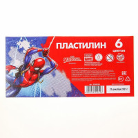 Пластилин 6 цветов 90 г «Супергерой», Человек-паук