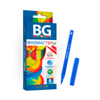 Фломастеры "BG", 6 цветов, серия "Carnival", в картонной упаковке