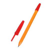 Набор ручек шариковых 3 цвета, стержень 0,7 мм, синий, красный, черный, корпус оранжевый