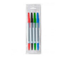 Набор ручек шариковых микс 4 цвета «Стамм» 111 "Офис", узел 0.7-1.0 мм, чернила: синие, красные, зеленые, чёрные