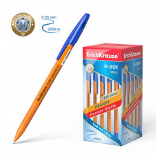 Ручка шариковая Erich Krause R-301 Orange Stick, узел 0.7 мм, чернила синие