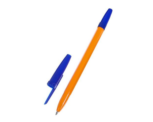 Набор ручек шариковых 4 цвета, стержень 0,7 мм, синий, красный, черный, зеленый, корпус оранжевый