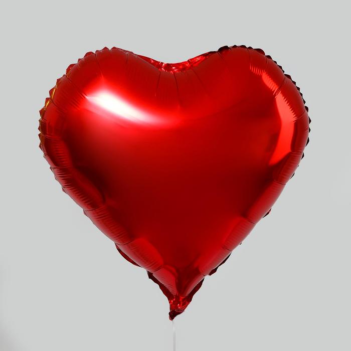 Шар фольгированный 18 «Сердце», цвет красный