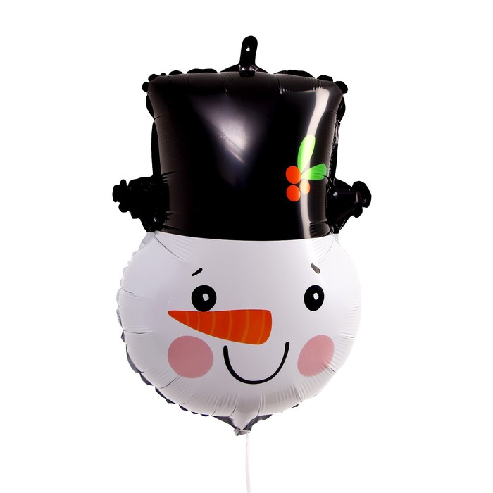 Шар фольгированный 24 «Снеговик в шляпе». Страна Карнавалия