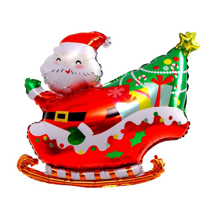 Шар фольгированный 24 «Санта на санях»