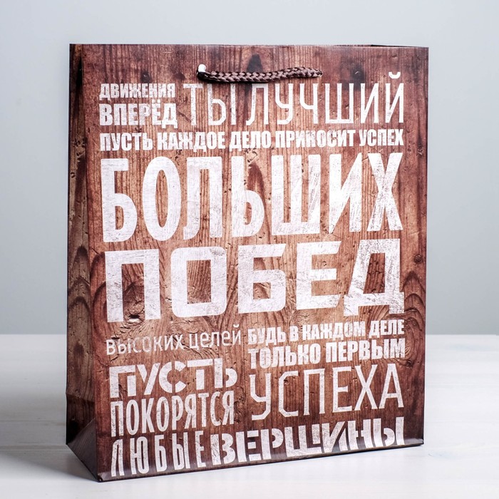 Пакет ламинированный вертикальный «Больших побед», MS 18 × 23 × 8 см