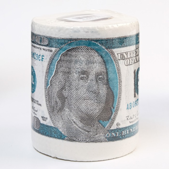 Сувенирная туалетная бумага 100 долларов, 9,5х10х9,5 см