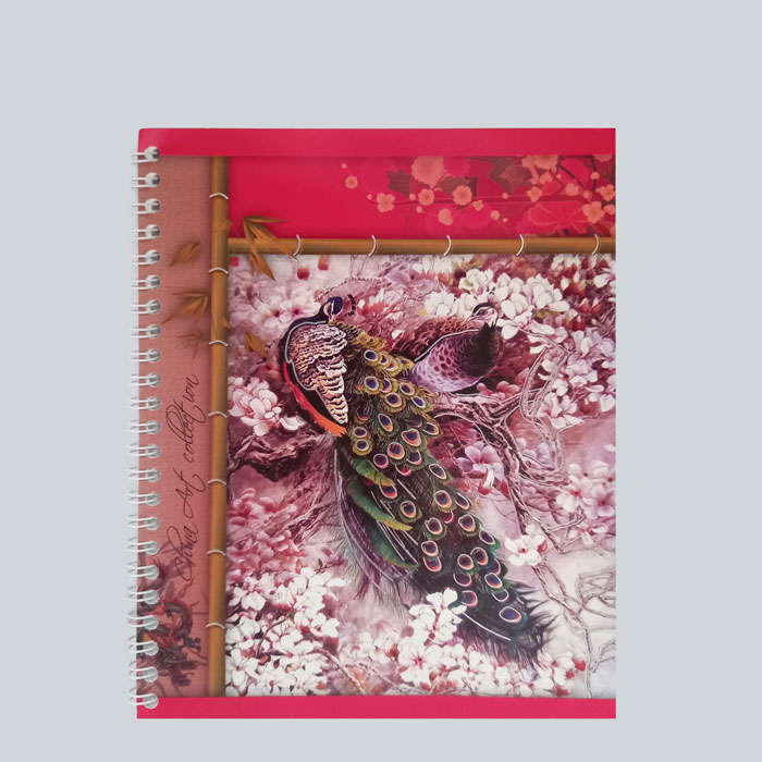 Тетрадь 48 листов в клетку на гребне Искусство Китая, обложка мелованный картон