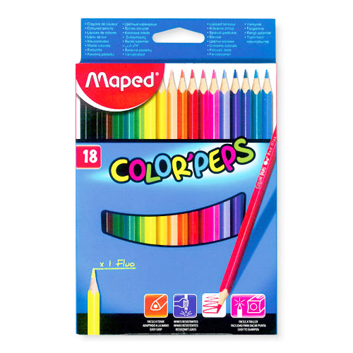 Карандаши цветные COLOR' PEPS, 18 цветов, Maped
