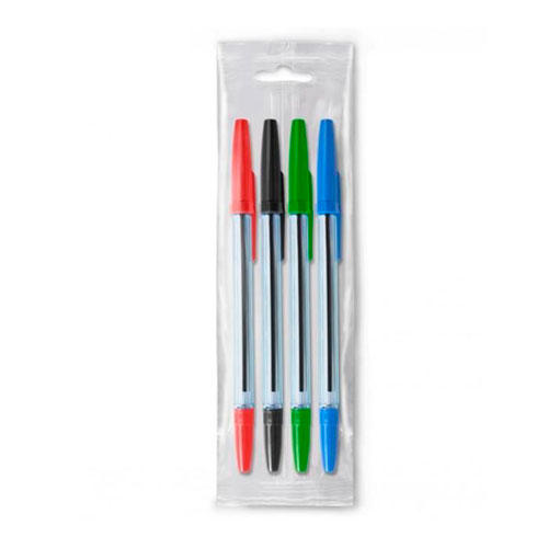Набор ручек шариковых микс 4 цвета «Стамм» 111 Офис, узел 0.7-1.0 мм, чернила: синие, красные, зеленые, чёрные